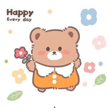 卡通小熊吃瓜头像,夏日清凉一夏